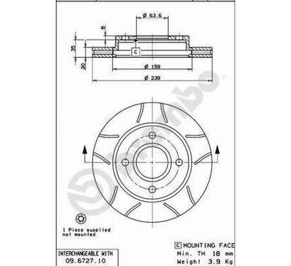 09.6727.77
BREMBO
Tarcza hamulcowa
