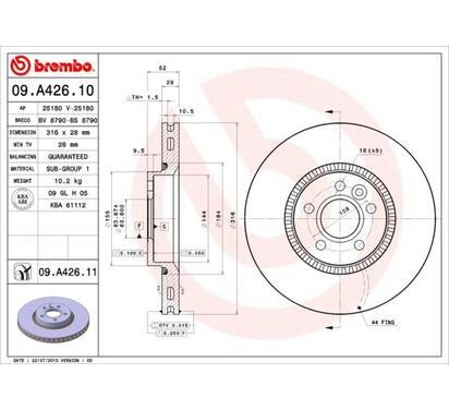 09.A426.11
BREMBO
Tarcza hamulcowa
