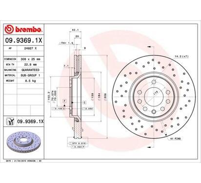 09.9369.1X
BREMBO
Tarcza hamulcowa
