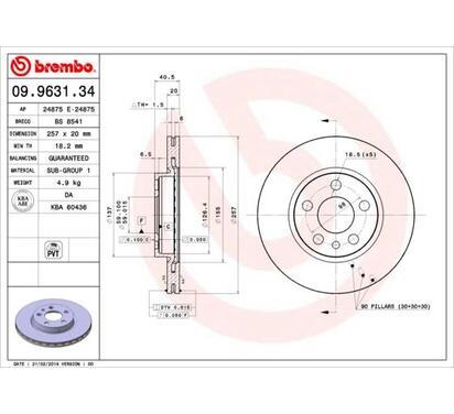 09.9631.34
BREMBO
Tarcza hamulcowa
