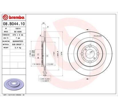 08.B044.10
BREMBO
Tarcza hamulcowa
