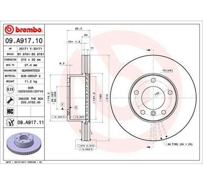 09.A917.11
BREMBO
Tarcza hamulcowa
