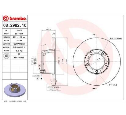 08.2982.10
BREMBO
Tarcza hamulcowa
