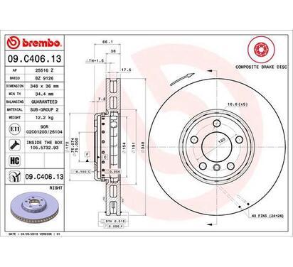 09.C406.13
BREMBO
Tarcza hamulcowa
