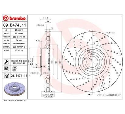 09.B474.11
BREMBO
Tarcza hamulcowa
