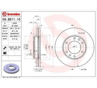 09.B611.10
BREMBO
Tarcza hamulcowa
