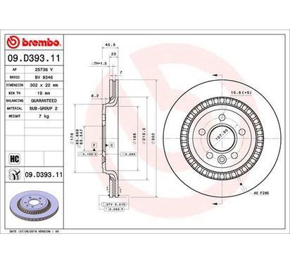 09.D393.11
BREMBO
Tarcza hamulcowa
