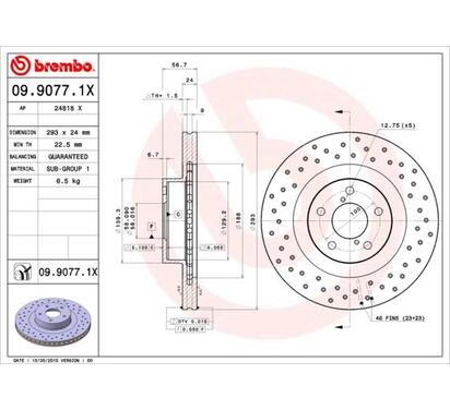 09.9077.1X
BREMBO
Tarcza hamulcowa
