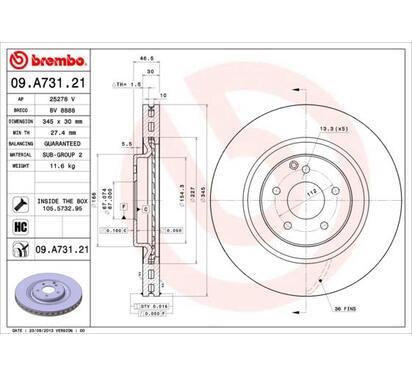 09.A731.21
BREMBO
Tarcza hamulcowa
