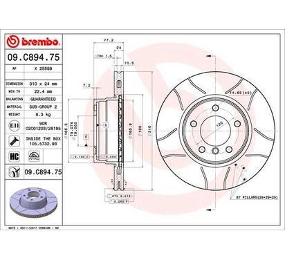 09.C894.75
BREMBO
Tarcza hamulcowa
