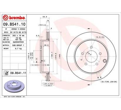 09.B541.11
BREMBO
Tarcza hamulcowa
