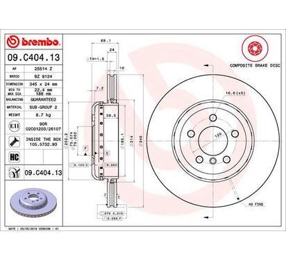 09.C404.13
BREMBO
Tarcza hamulcowa
