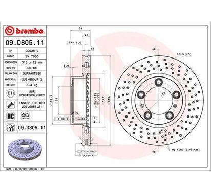 09.D805.11
BREMBO
Tarcza hamulcowa
