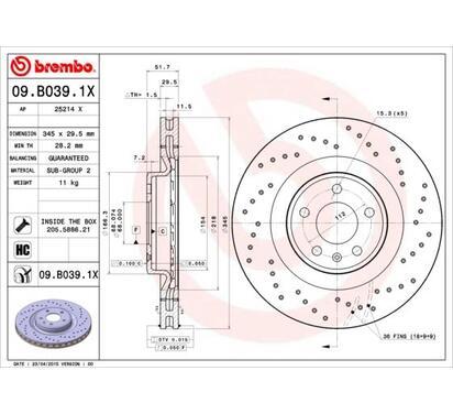 09.B039.1X
BREMBO
Tarcza hamulcowa
