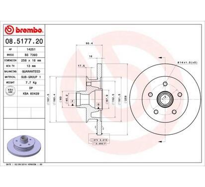 08.5177.20
BREMBO
Tarcza hamulcowa
