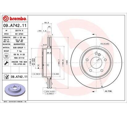 09.A742.11
BREMBO
Tarcza hamulcowa
