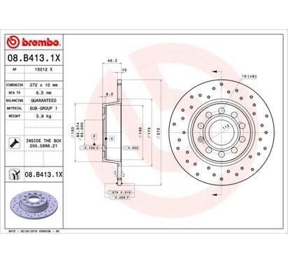 08.B413.1X
BREMBO
Tarcza hamulcowa
