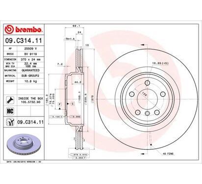 09.C314.11
BREMBO
Tarcza hamulcowa
