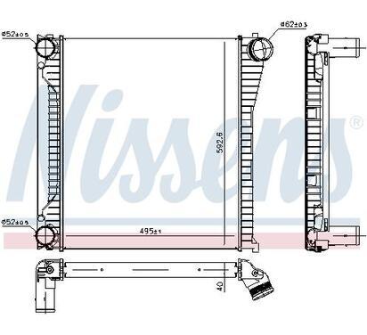 96136
NISSENS
Chłodnica powietrza doładowującego, intercooler
