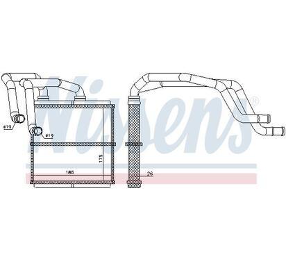 72219
NISSENS
Wymiennik ciepła, ogrzewanie wnętrza, nagrzewnica
