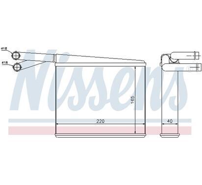 72043
NISSENS
Wymiennik ciepła, ogrzewanie wnętrza, nagrzewnica
