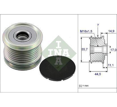 535 0042 10
INA
Alternator - sprzęgło jednokierunkowe
