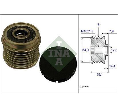 535 0176 10
INA
Alternator - sprzęgło jednokierunkowe
