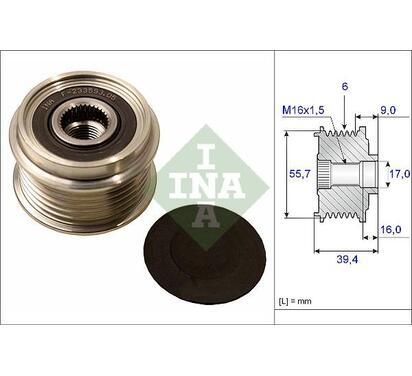 535 0060 10
INA
Alternator - sprzęgło jednokierunkowe
