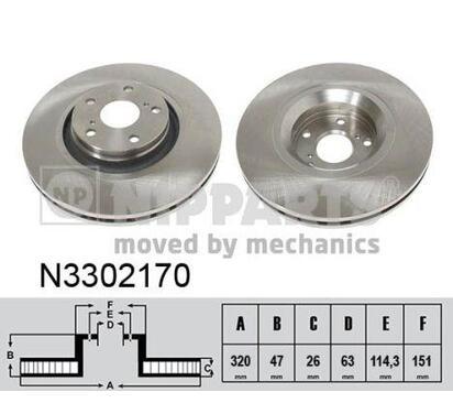 N3302170
NIPPARTS
Tarcza hamulcowa
