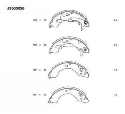 J3505026
NIPPARTS
Zestaw szczęk hamulcowych
