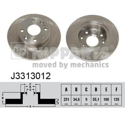 J3313012
NIPPARTS
Tarcza hamulcowa
