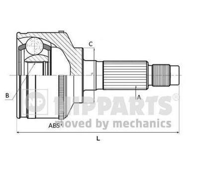 J2820901
NIPPARTS
Zestaw przegubu, wał napędowy
