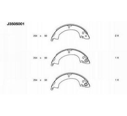 J3505001
NIPPARTS
Zestaw szczęk hamulcowych
