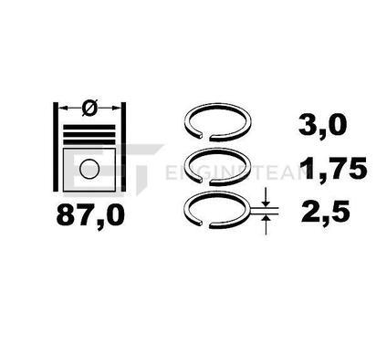 R1004500
ET ENGINETEAM
Zestaw pierścieni tłokowych
