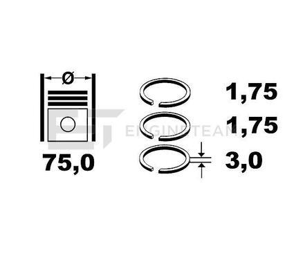 R4001600
ET ENGINETEAM
Zestaw pierścieni tłokowych

