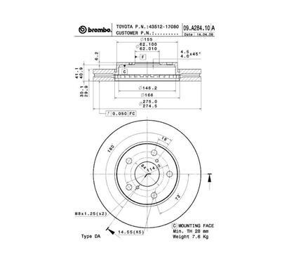 09.A284.10
BREMBO
Tarcza hamulcowa
