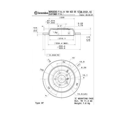 08.R101.11
BREMBO
Tarcza hamulcowa
