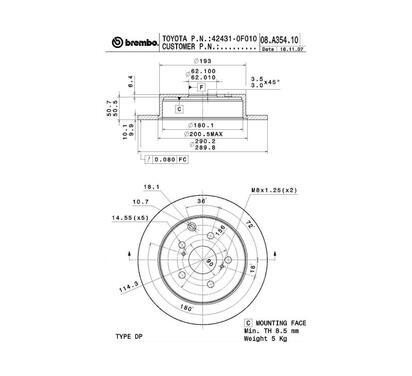 08.A354.10
BREMBO
Tarcza hamulcowa
