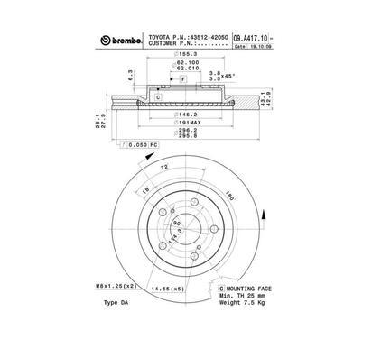 09.A417.11
BREMBO
Tarcza hamulcowa
