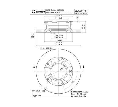 08.A730.10
BREMBO
Tarcza hamulcowa
