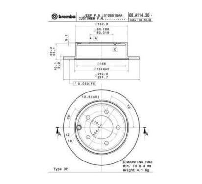 08.A114.31
BREMBO
Tarcza hamulcowa
