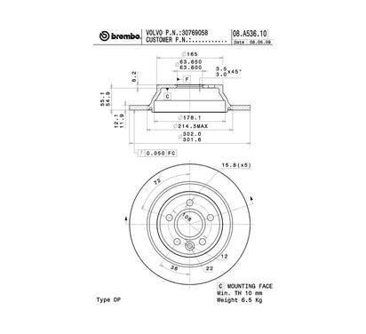 08.A536.11
BREMBO
Tarcza hamulcowa
