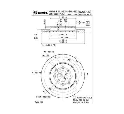 09.A357.10
BREMBO
Tarcza hamulcowa
