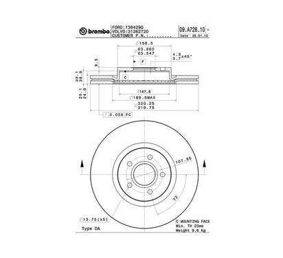 09.A728.11
BREMBO
Tarcza hamulcowa
