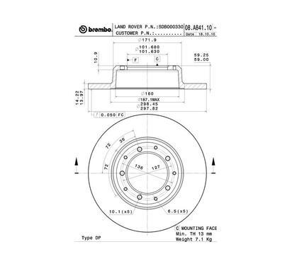 08.A841.10
BREMBO
Tarcza hamulcowa
