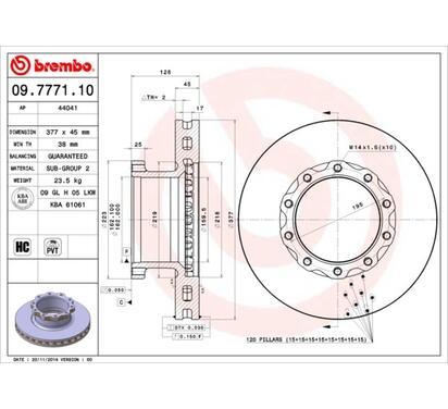 09.7771.10
BREMBO
Tarcza hamulcowa
