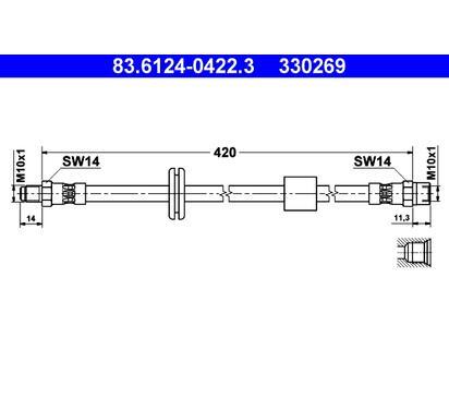 83.6124-0422.3
ATE
Przewód hamulcowy elastyczny
