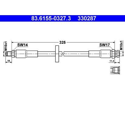 83.6155-0327.3
ATE
Przewód hamulcowy elastyczny
