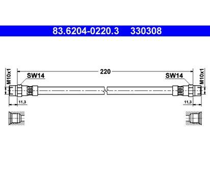 83.6204-0220.3
ATE
Przewód hamulcowy elastyczny
