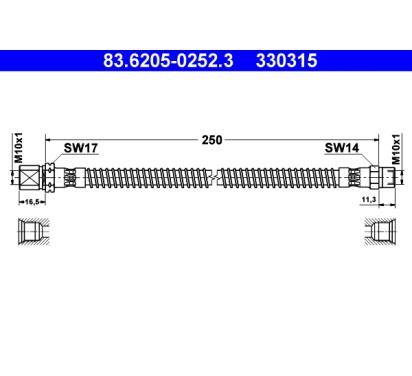 83.6205-0252.3
ATE
Przewód hamulcowy elastyczny

